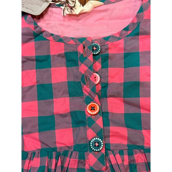 NWT Matilda Jane Plaid to See You Pink Purple Green Long Sleeve Dress size 6 - Picture 9 of 12